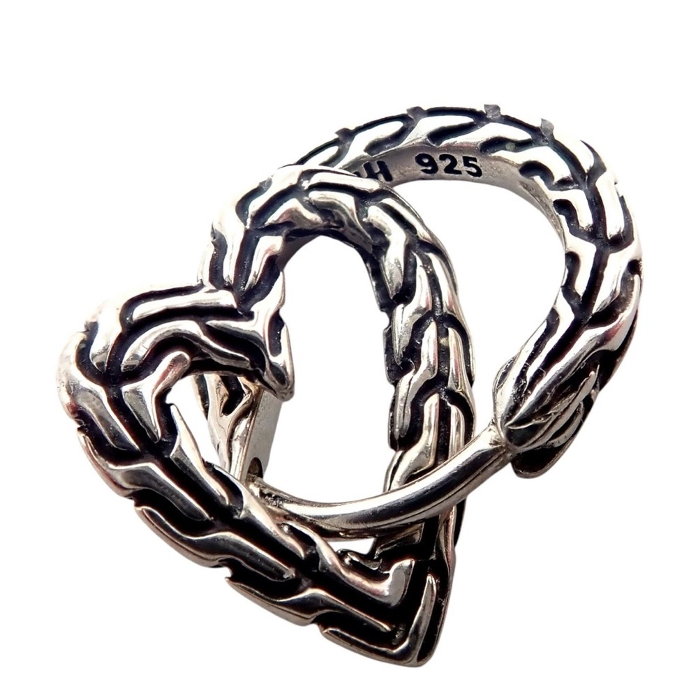 Authentic! John Hardy Silver Manah Heart Earrings - Picture 2 of 5